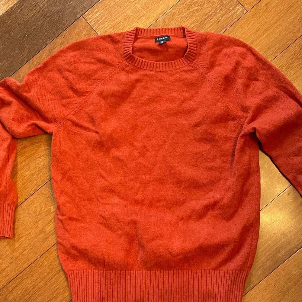 J. Crew Men's Orange Crewneck Sweater